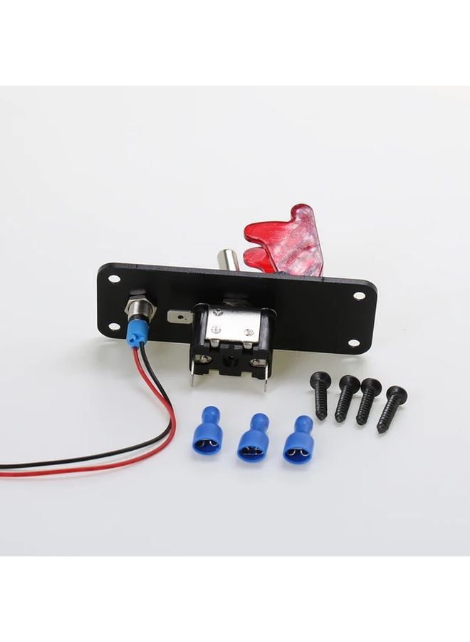 لوح الألومنيوم الأسود 12 فولت مفتاح تشغيل/إيقاف تبديل لوحة الإشعال مع ضوء مؤشر LED للسيارات سباقات القوارب المركبات الترفيهية - Image 3